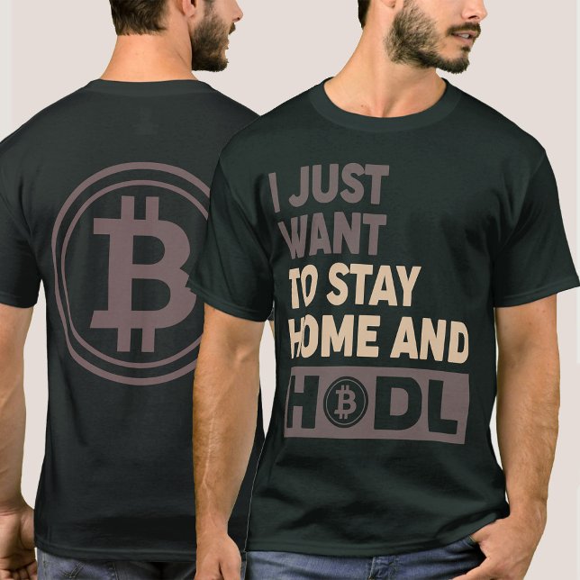 T-shirt Drôle Hodl Bitcoin Cadeau avant/arrière Logo T-Shi (Créateur téléchargé)