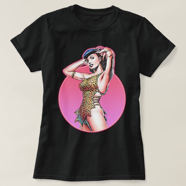 T-shirt Drôle Homme Illustration Pop Art Bettie Gta Leopar (Design devant)