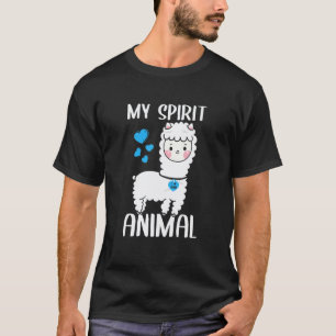 T-shirt Drôle Hommes Mon Animal Spirituel Lama J'aime Papa