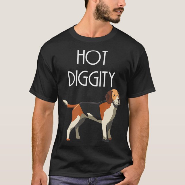 T-shirt Drôle Hot Diggity Chien T Amoureux des chiens Tee (Devant)
