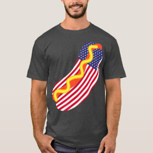 T-shirt Drôle Hot Dog 4 juillet USA Patriotic Hot Dog