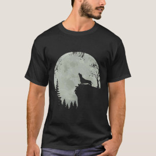 T-shirt Drôle Howling Dachshund Pleine lune Wiener Chien