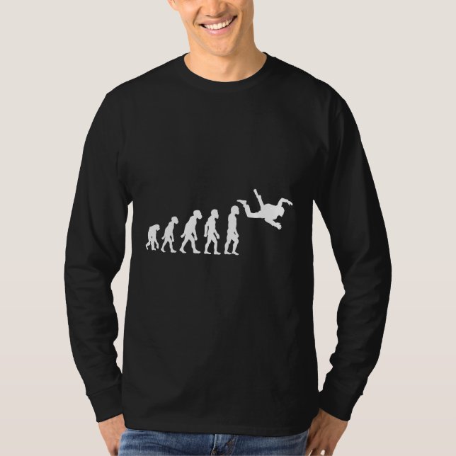 T-shirt Drôle humain Skydiving Evolution libre Skydiver (Devant)