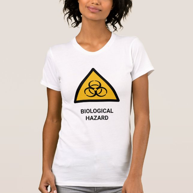 T-shirt Drôle Humoristique Risque Biologique ISO 7010 Aver (Devant)