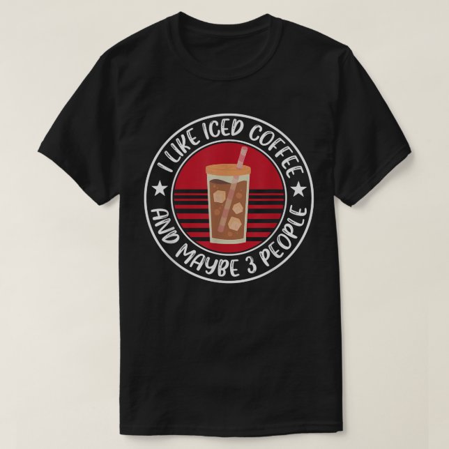T-shirt Drôle Iced Café Design Espresso Lover (Design devant)