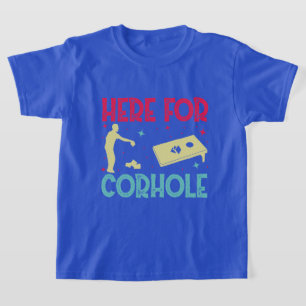 T-shirt drôle ici corhole word art
