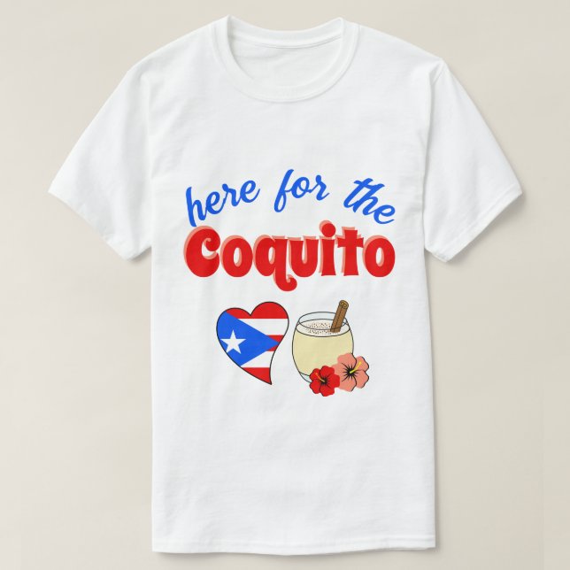 T-shirt Drôle ici pour le Noël Coquito Porto Rico (Design devant)