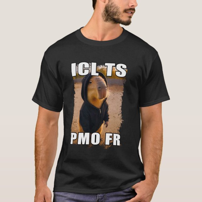 T-shirt Drôle ICL TS PMO FR Ironique Capybara Meme Brainro (Devant)