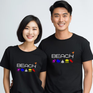 T-shirt Drôle Icônes Anti-Plage Couleur foncée