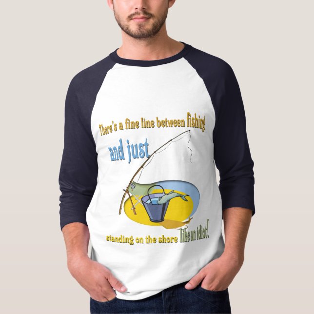 T-shirt Drôle Idiot Pêche (Devant)