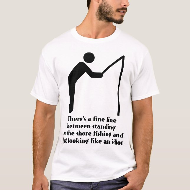 T-shirt drôle idiot pêche humour (Devant)