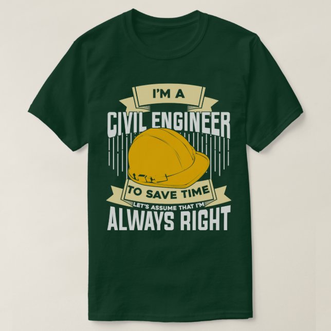 T-shirt Drôle Ingénieur Civil Cadeau (Design devant)