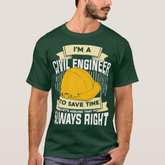 T-shirt Drôle Ingénieur Civil Cadeau