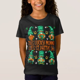 T-Shirt Drôle Irlandais Gnomes Cette Chanceuse Momma Aime