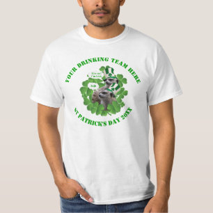 T-shirt Drôle Irlandais meerkat St Patrick's day drink tea
