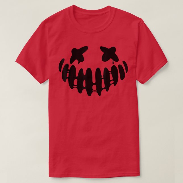 T-shirt Drôle Jack-o'-lantern Face Citrouille Effrayant Ha (Design devant)