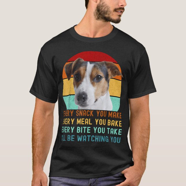 T-shirt Drôle Jack Russel Terrier Chien Chaque Collation V (Devant)