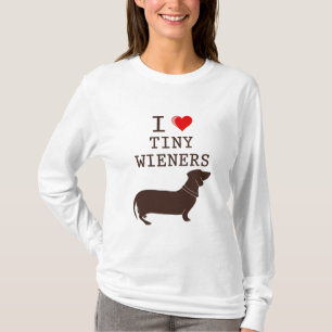 T-shirt Drôle J'adore le teckel Wiener miniature