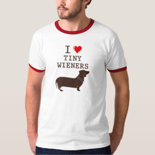 T-shirt Drôle J'adore le teckel Wiener miniature