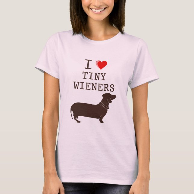 T-shirt Drôle J'adore le teckel Wiener miniature (Devant)