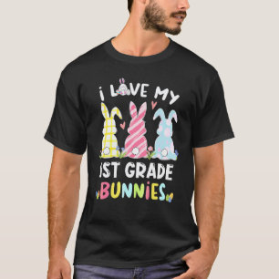 T-shirt Drôle J'adore Mes Lapins De 1re Année Professeur D