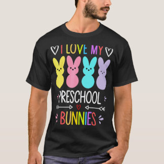T-shirt Drôle J'adore Mes Lapins D'école Maternelle Profes