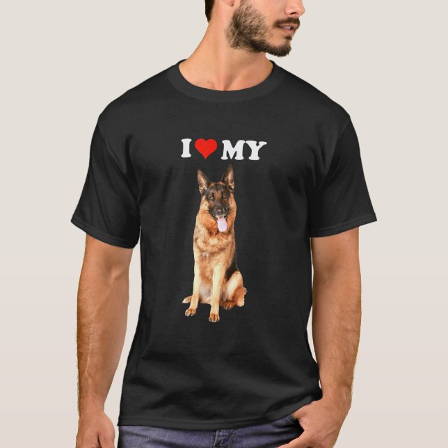 T-shirt Drôle J'adore Mon Chien Husky (Devant)