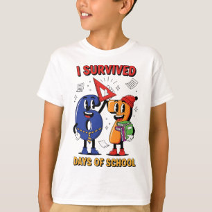 T-shirt Drôle j'ai survécu 67 jours d'école mème enfants e