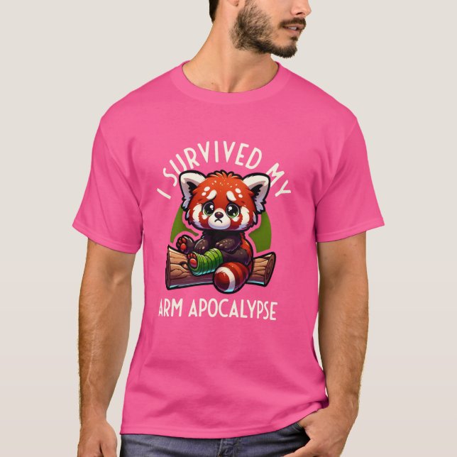 T-shirt Drôle J'Ai Survécu À Mon Bras Apocalypse Broken Ar (Devant)