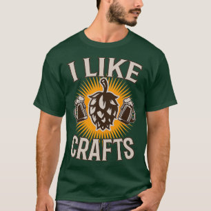 T-shirt Drôle J'Aime L'Artisanat La Bière Brassage Hops