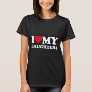 T-shirt Drôle j'aime le cœur de ma fille famille drôle