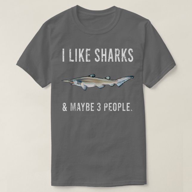T-shirt Drôle J'Aime Le Requin Goblin Et Peut-Être 3 Perso (Design devant)