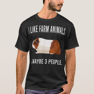 T-shirt Drôle J'Aime Les Animaux De Ferme De Cochons De Gu