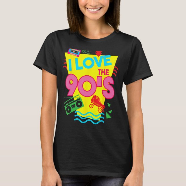 T-shirt Drôle J'aime Les années 90 mignonne Pop Lover Cult (Devant)