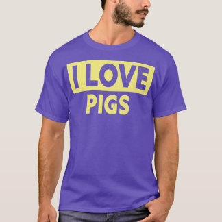 T-shirt Drôle, j'aime les cochons Premium