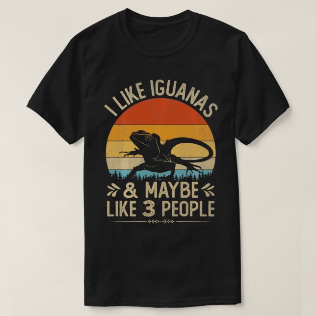 T-shirt Drôle J'Aime Les Iguanas Et Peut-Être 3 Personnes  (Design devant)