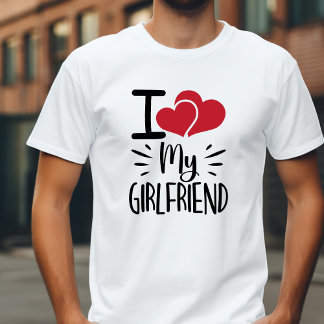 T-shirt Drôle J'aime ma petite amie Hommes