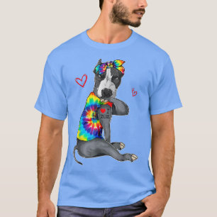 T-shirt Drôle j'aime maman tatouage Pitbull chien maman pr