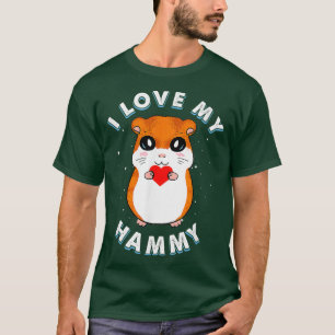 T-shirt Drôle J'Aime Mon Hammy Hamster Chemise Cadeau