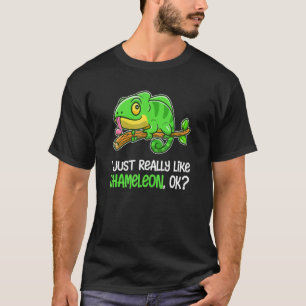 T-shirt Drôle J'Aime Vraiment Chameleon Animaux Chamele