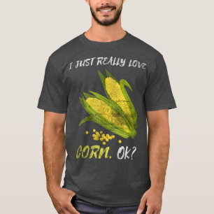 T-shirt Drôle J'Aime Vraiment Corn Life Farmer