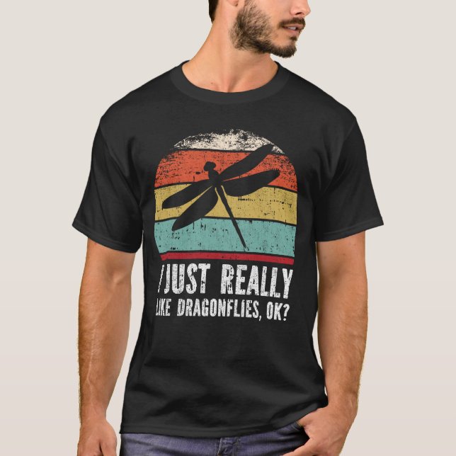 T-shirt Drôle J'Aime Vraiment Les libellules OK ? (Devant)