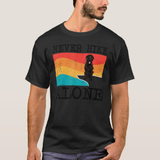 T-shirt Drôle Jamais Hiker Seul Graphique Retriever à Poil