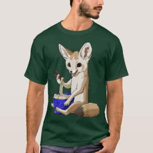T-shirt Drôle japonais Kawaii Ramen nouilles Fennec Fo