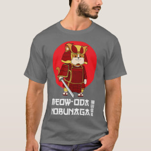 T-shirt Drôle Japonais Samurai Chat Cute Kawaii Anime Chat
