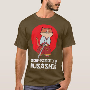 T-shirt Drôle Japonais Samurai Chat Cute Kawaii Anime Chat