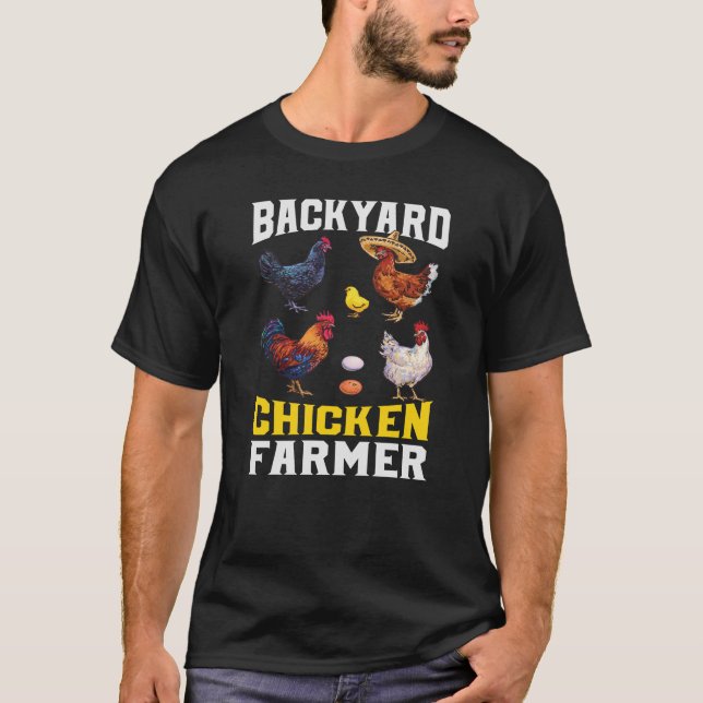 T-shirt Drôle Jardin Poulet fermier Hommes (Devant)