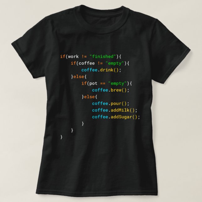 T-shirt Drôle Java Programmer Coffee Coding Cadeau Pour Co (Design devant)
