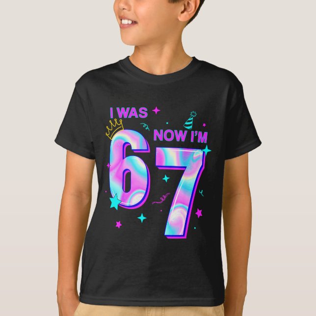 T-shirt Drôle J'avais 6 ans Maintenant J'ai 7 ans Six Sept (Devant)