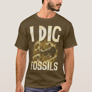 T-shirt Drôle Je Creuse Fossiles Paléontologie Pun Dinosau
